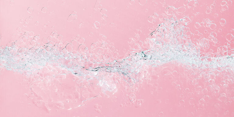 Texture of bubbles on pink background