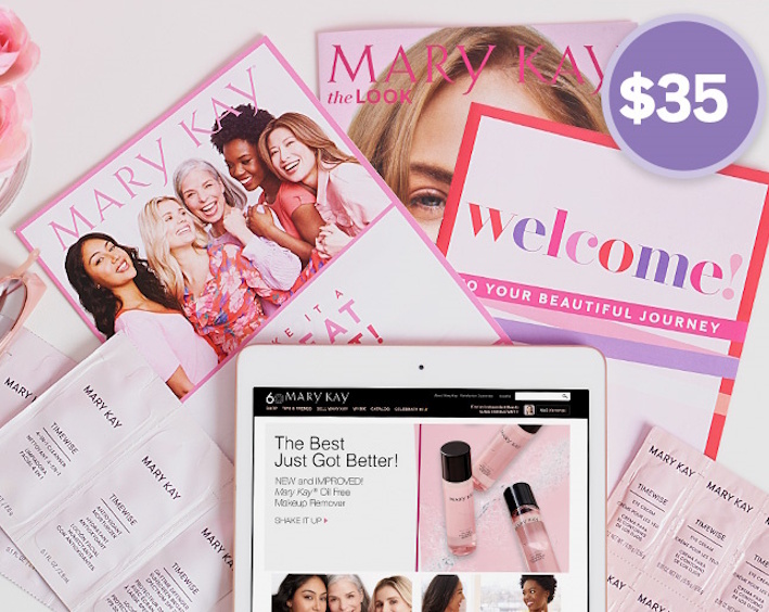 Items included in the Mary Kay eStart program like product samples, catalogs, and more. 